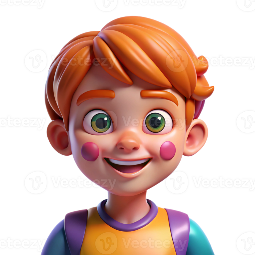 wonderful rustic Portrait of a child with painted face and a playful expression, brightly colored lighting, cartoon style original png