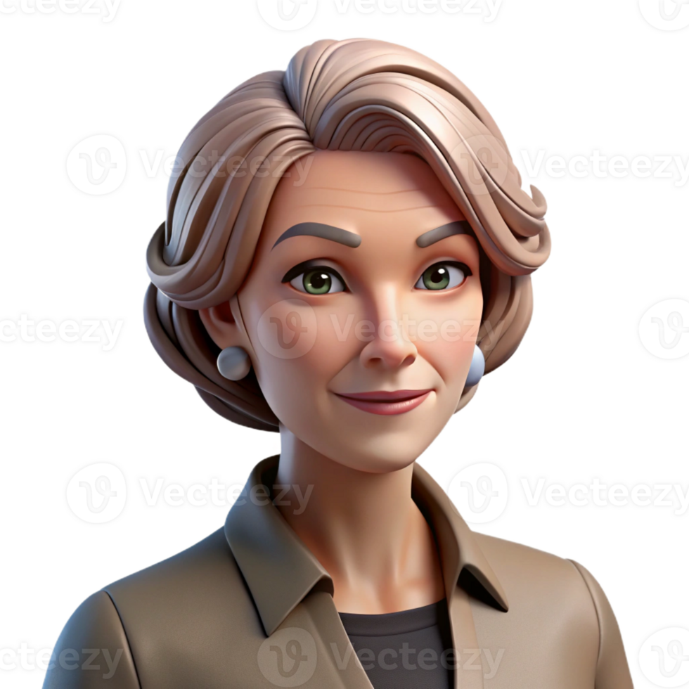 impressive abstract Portrait of a middle-aged woman with a strong jawline and a confident expression, dramatic side lighting, in the style of a fashion magazine cover original png