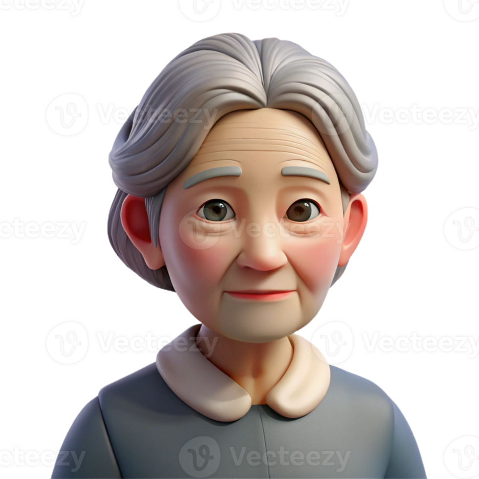 beautiful abstract Portrait of an elderly woman with wrinkles and a serene expression, soft window light, in the style of a classical painting original png