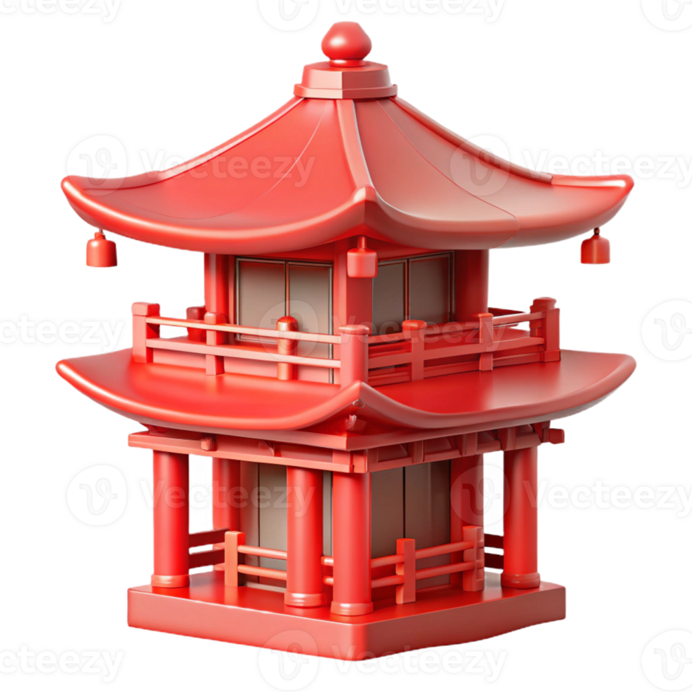 serene abstract A traditional, Japanese pagoda with intricate carvings and vibrant red paint. Soft, diffused lighting with a serene, spiritual style genuine png