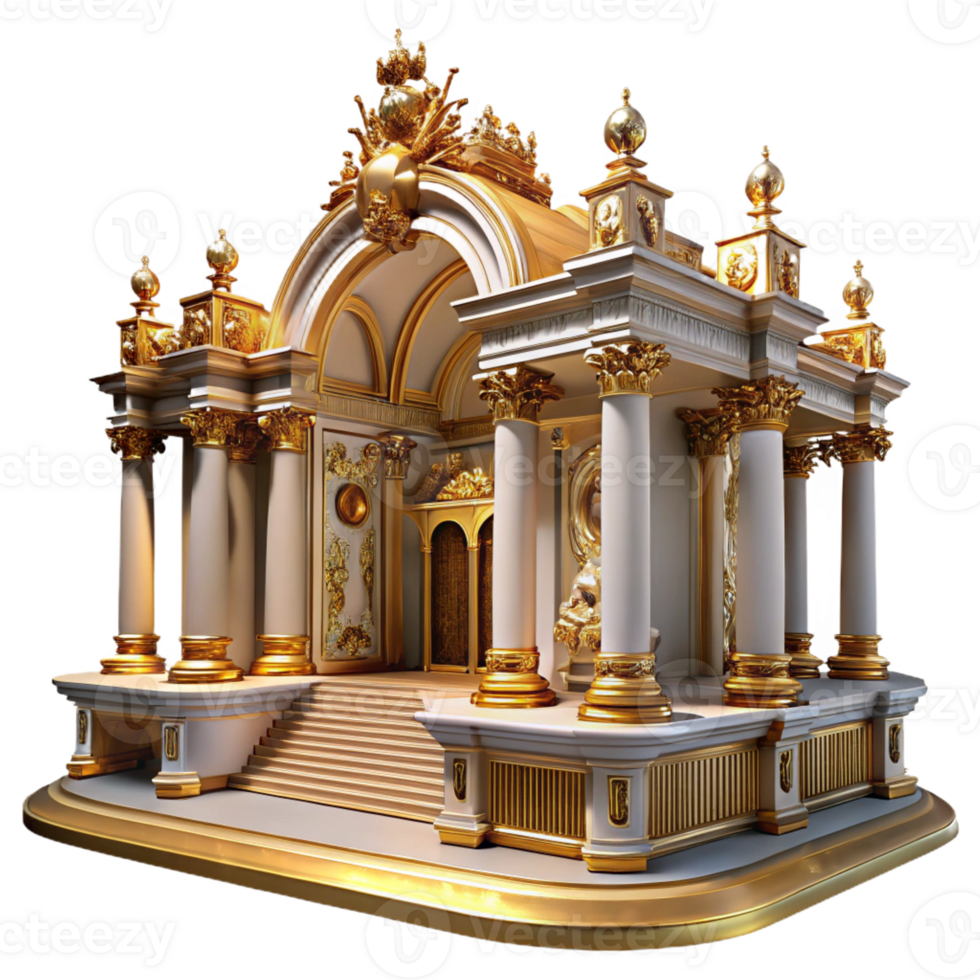 elegant abstract A majestic, baroque palace with ornate gold detailing and marble statues. Dramatic, theatrical lighting with a grand, opulent style genuine png