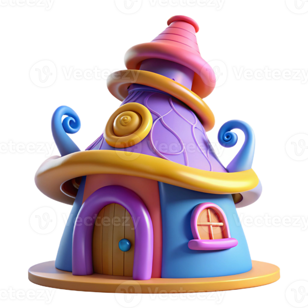 serene modern A whimsical, Dr. Seuss-inspired house with swirling shapes and bright colors. Playful, cartoonish lighting with a whimsical, imaginative style 4K png
