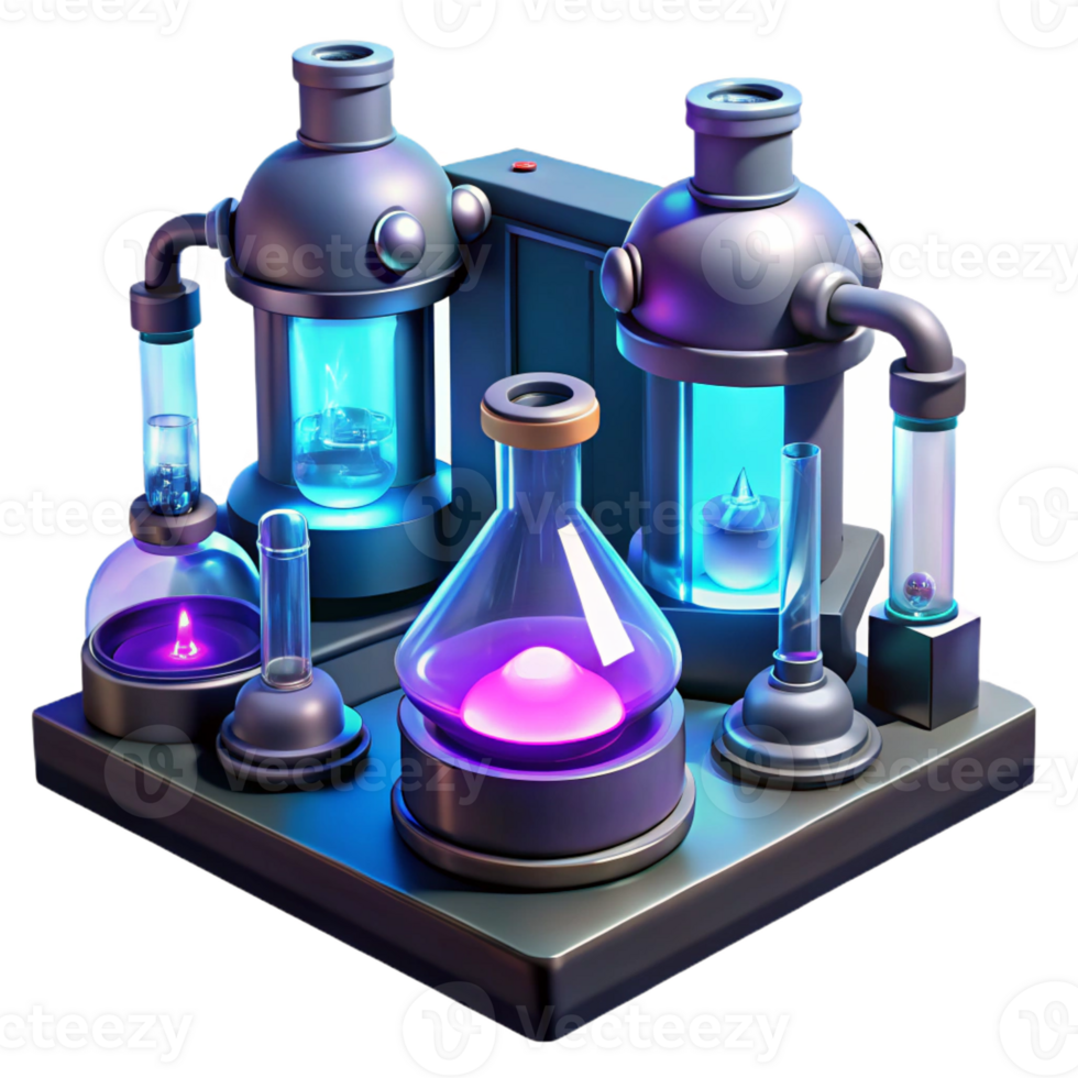 beautiful classic A futuristic laboratory filled with glowing vials and strange equipment, illuminated by cool, sterile lighting. Realistic rendering original png