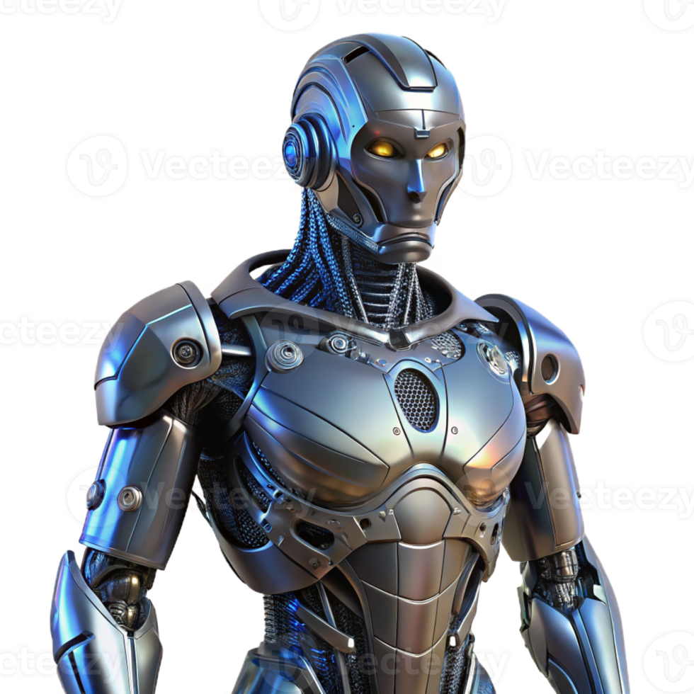 magnificent abstract A cyborg with intricate mechanical augmentations, standing in a contemplative pose, lit by a single, overhead light. Biomechanical style, detailed rendering professional png