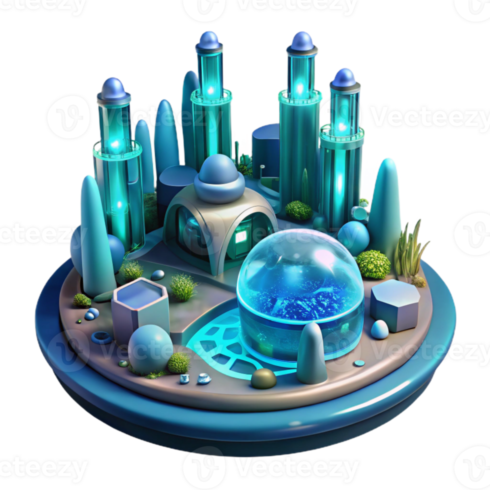 impressive traditional A futuristic, underwater city, illuminated by bioluminescent organisms and artificial lights. Submerged, atmospheric style genuine png