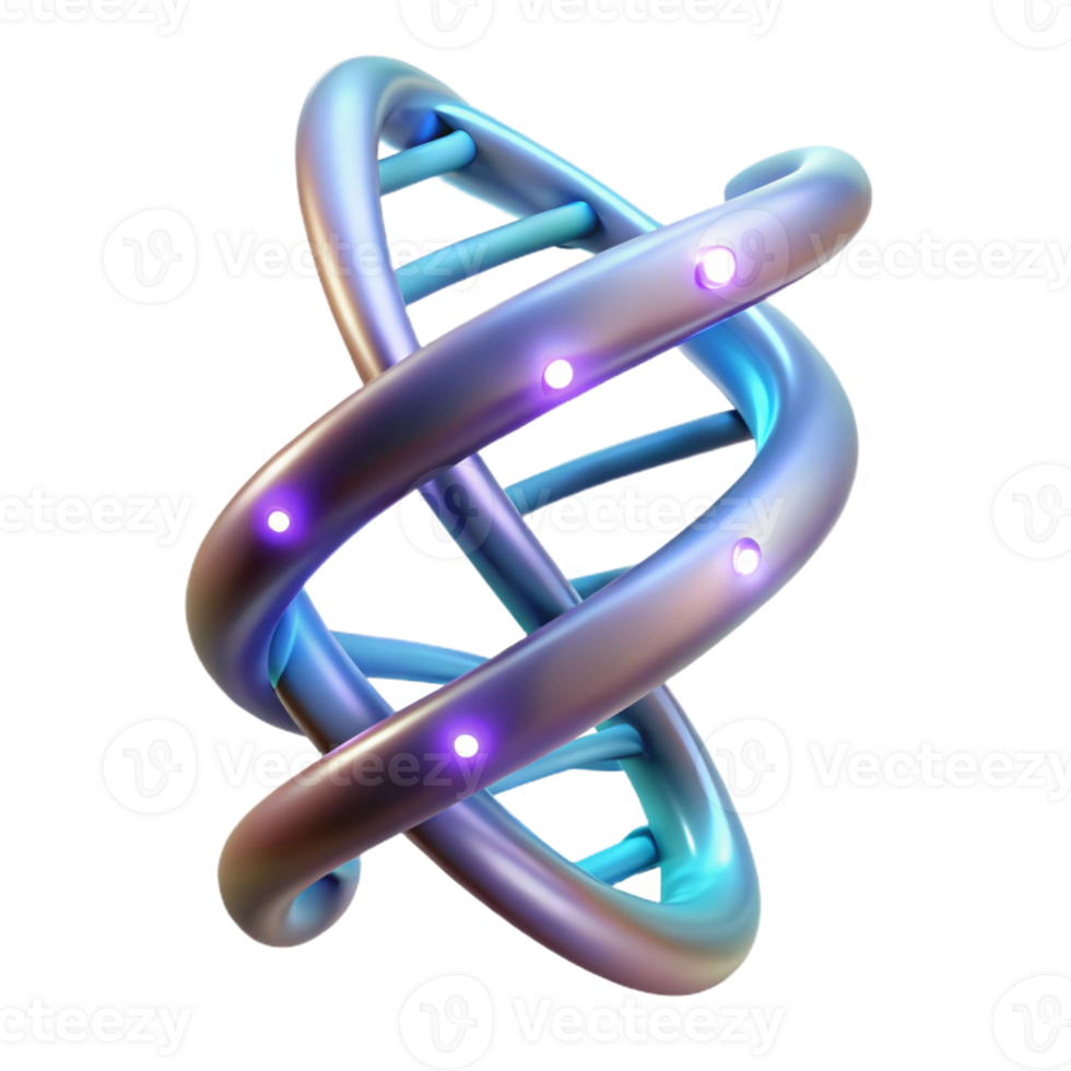 serene creative A DNA double helix, composed of glowing strands of light, rotating slowly in zero gravity, scientific style, soft lighting professional png