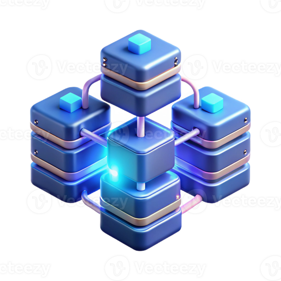 wonderful minimalist A network of interconnected servers, glowing with activity, data streams flowing between them, data center style, neon lighting professional png