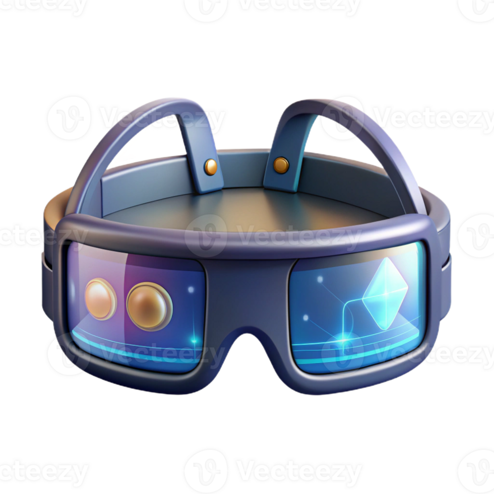 stunning minimalist A pair of augmented reality glasses, displaying a virtual overlay of information on the real world, augmented reality style, realistic lighting authentic png