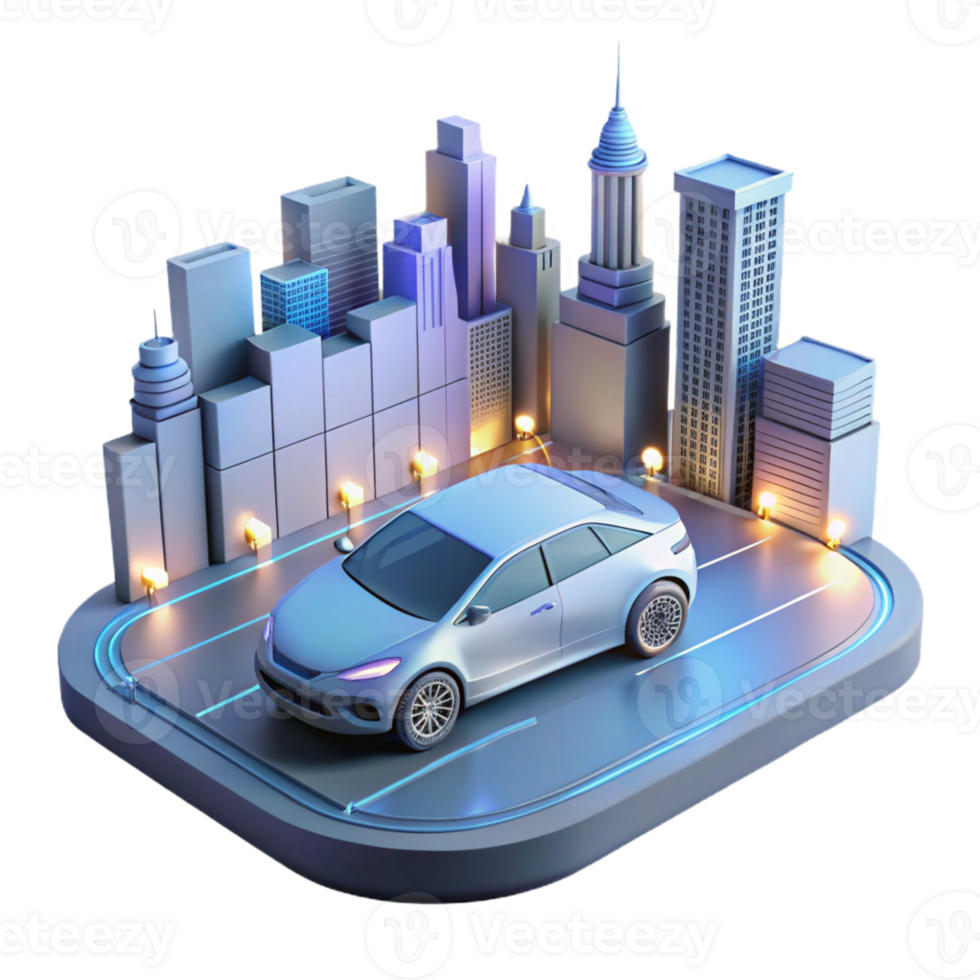 beautiful traditional A self-driving car, navigating a complex cityscape, sensors visualized as glowing lines, autonomous vehicle style, realistic lighting high resolution png