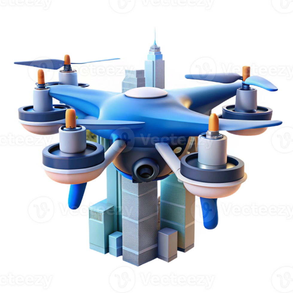 dramatic rustic A drone, equipped with a high-resolution camera, hovering over a futuristic cityscape, aerial photography style, natural lighting original png