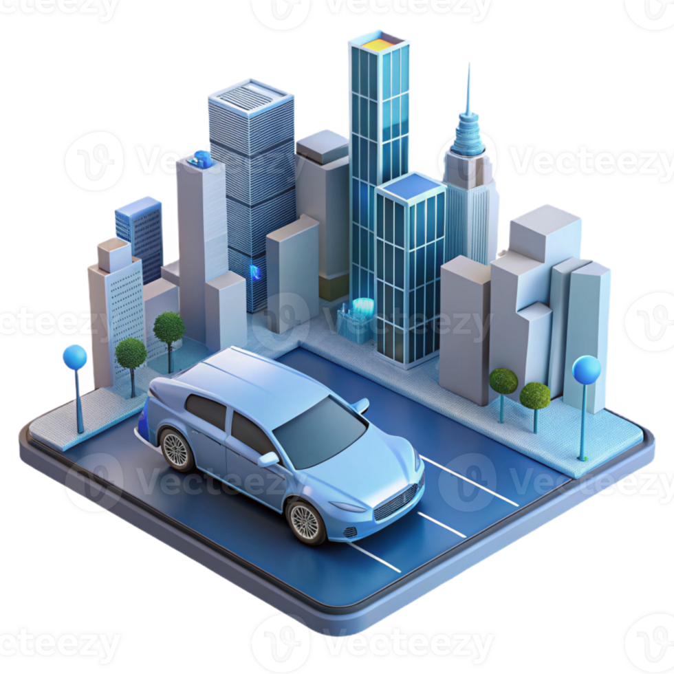 beautiful artistic A self-driving car, navigating a complex cityscape, sensors visualized as glowing lines, autonomous vehicle style, realistic lighting high quality png