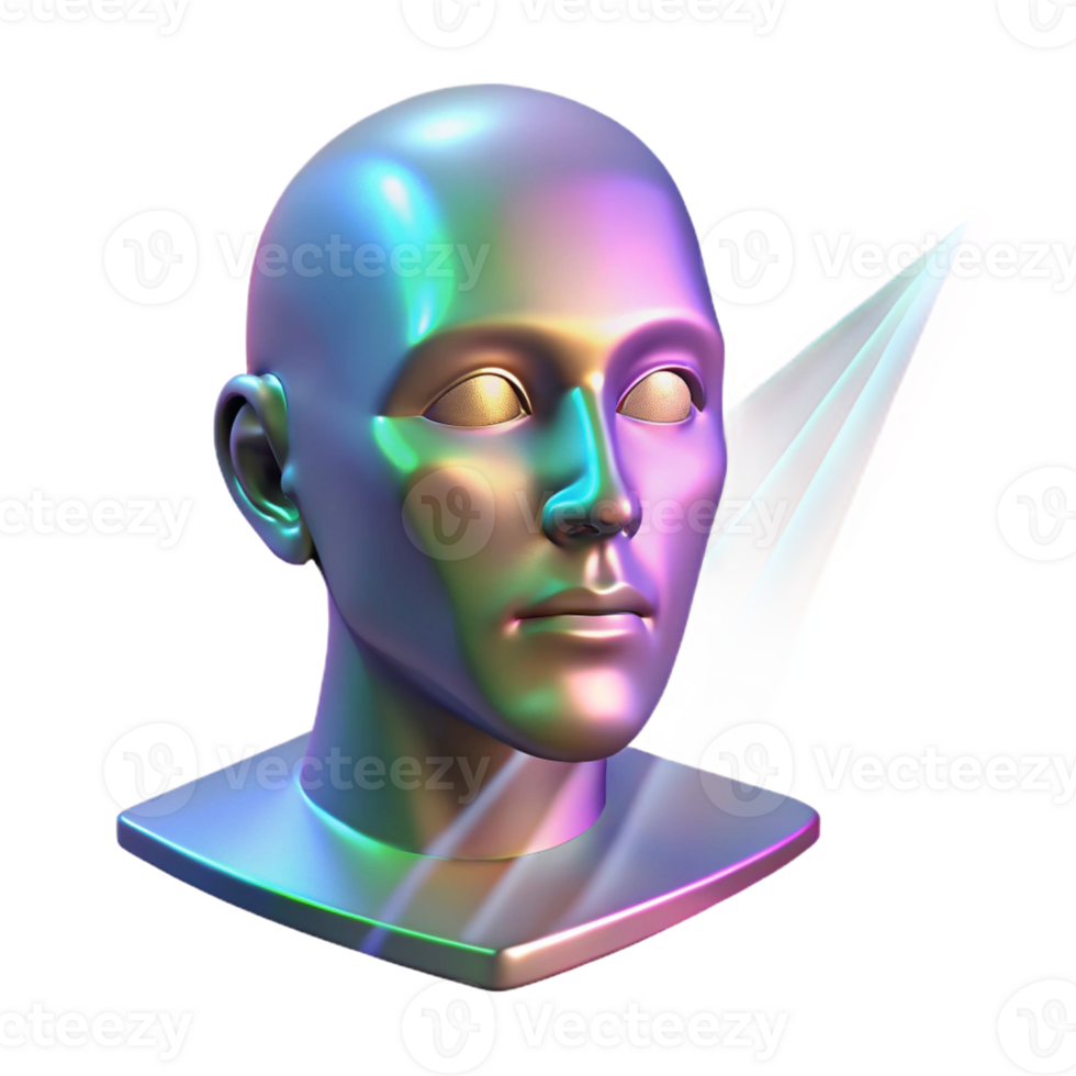 wonderful abstract A holographic projector, emitting a beam of light that forms a 3D image of a human face, holographic technology style, dramatic lighting original png