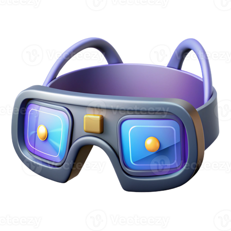 vibrant modern A pair of augmented reality glasses, displaying a virtual overlay of information on the real world, augmented reality style, realistic lighting genuine png