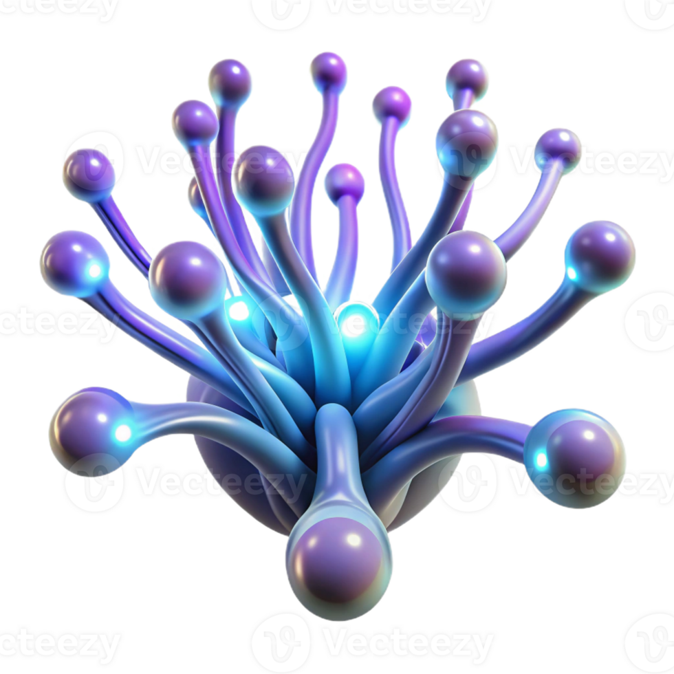 stunning creative A network of pulsating, bioluminescent tendrils, emitting a soft, ambient light, in a surreal, organic style 4K png
