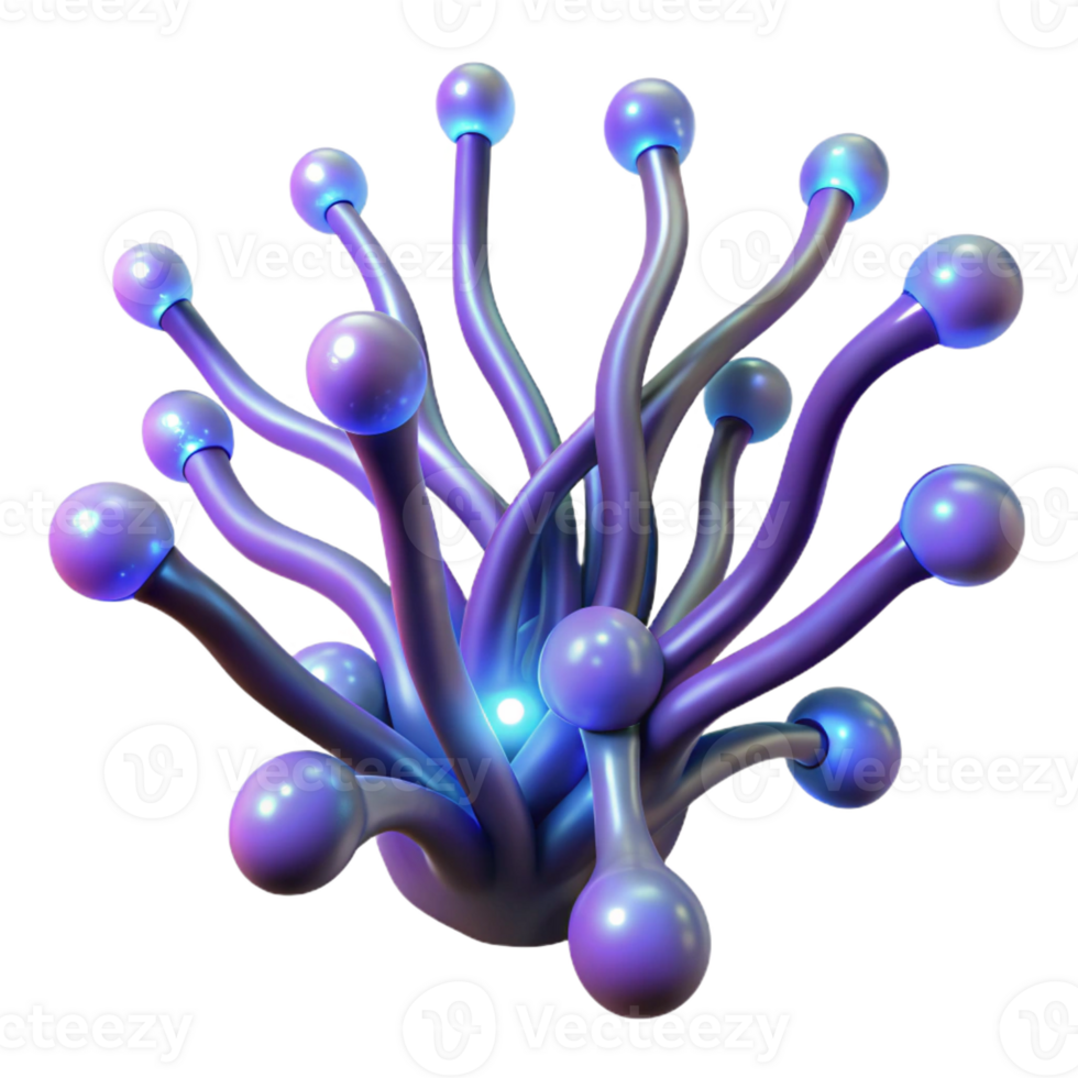wonderful rustic A network of pulsating, bioluminescent tendrils, emitting a soft, ambient light, in a surreal, organic style high quality png