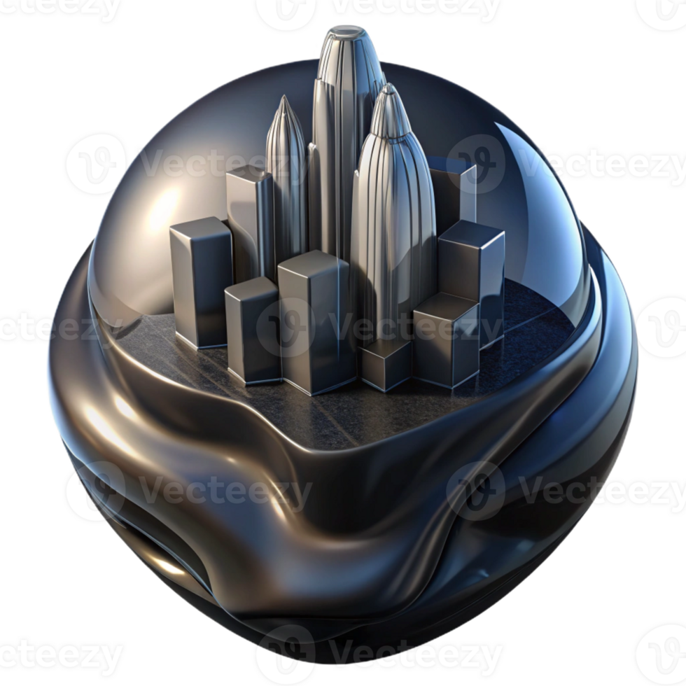 dramatic minimalist A rippling, textured surface of polished obsidian, reflecting a distorted, abstract cityscape, in a dark, atmospheric style detailed png