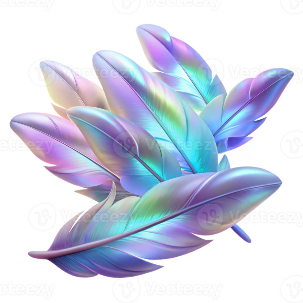 serene contemporary A field of floating, iridescent feathers, illuminated by a soft, back-lit glow, in a delicate, romantic style exclusive png