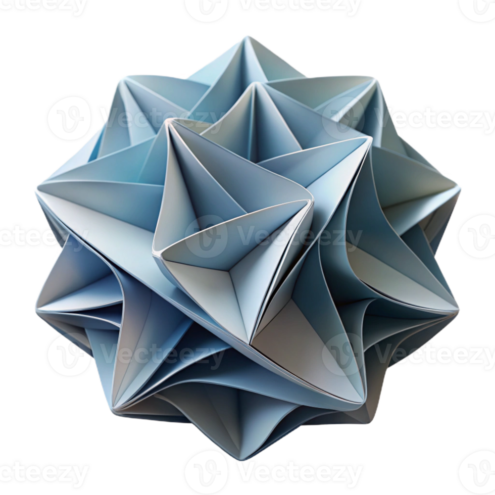 wonderful modern A series of overlapping, translucent layers of textured paper, creating a complex interplay of light and shadow, in a minimalist, origami style detailed png