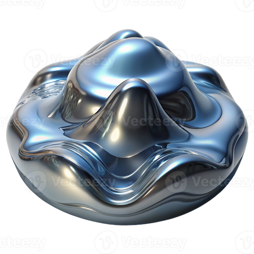 wonderful artistic A rippling, textured surface of liquid chrome, reflecting a distorted, abstract landscape, in a futuristic, cyberpunk style detailed png
