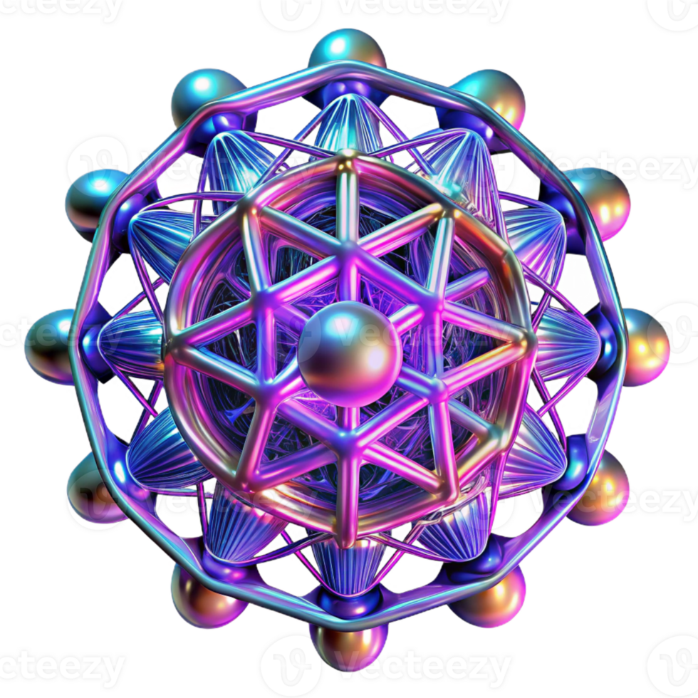 dramatic contemporary A complex network of branching, fractal patterns, illuminated by a vibrant, neon glow, in a psychedelic, mathematical art style original png