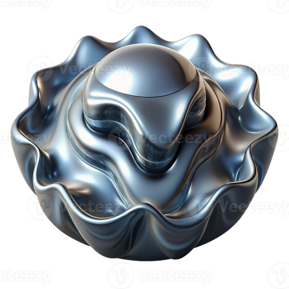 impressive creative A rippling, textured surface of liquid chrome, reflecting a distorted, abstract landscape, in a futuristic, cyberpunk style genuine png