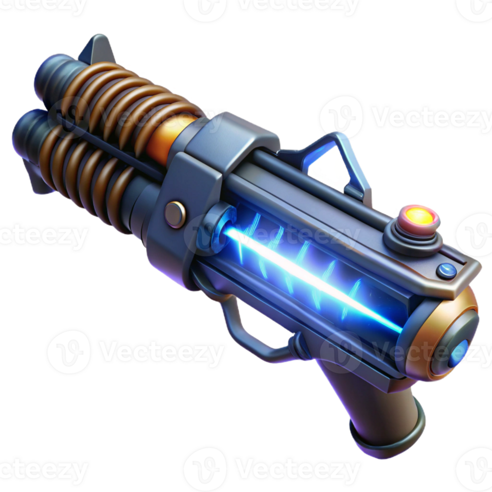 elegant modern A futuristic weapon with glowing energy coils, sleek and menacing, dark and dramatic lighting, highly detailed, high quality png