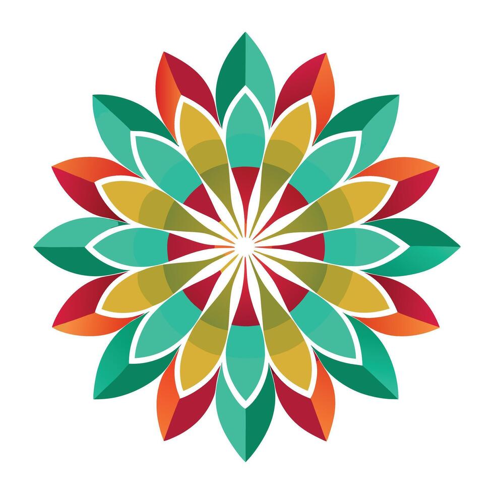 a colorful flower design with a white background vector