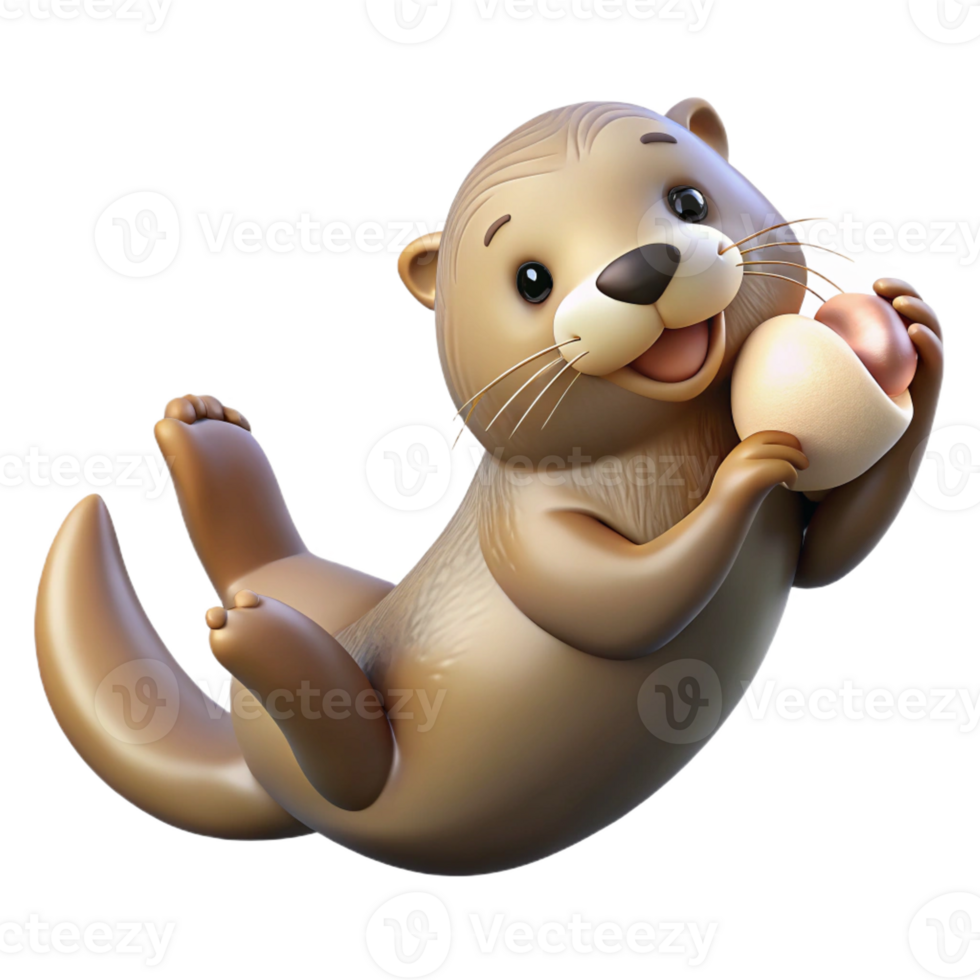 extraordinary classic A playful sea otter floating on its back, holding a seashell, soft lighting, playful mood, photorealistic style genuine png