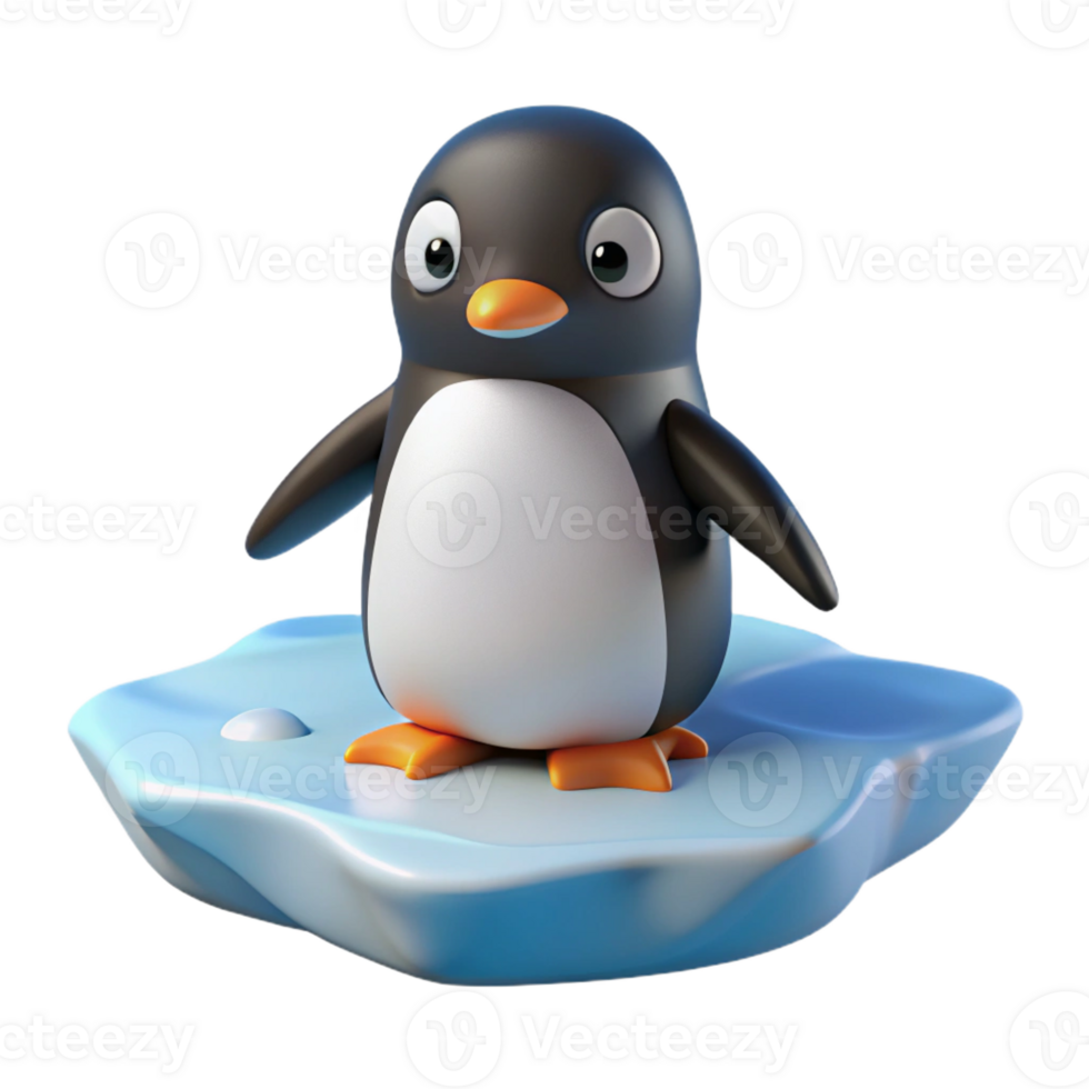 dramatic contemporary A solitary penguin standing on an ice floe, stark white landscape, minimalist style exclusive png