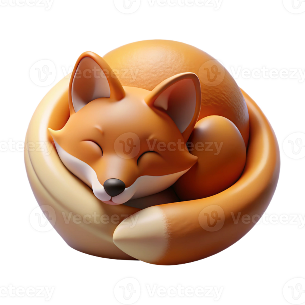 extraordinary rustic A sleeping fox curled up in a den, soft lighting, peaceful mood, photorealistic style genuine png