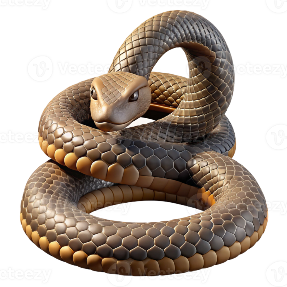 stunning vintage A coiled rattlesnake, intricate scale details, with its rattle slightly raised. Dramatic lighting, realistic style high resolution png