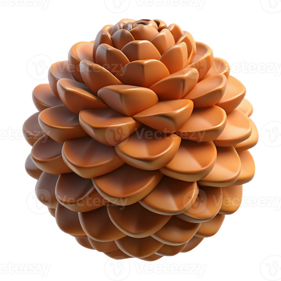 elegant abstract A single, perfect pine cone, intricate scale details. Soft, diffused lighting authentic png