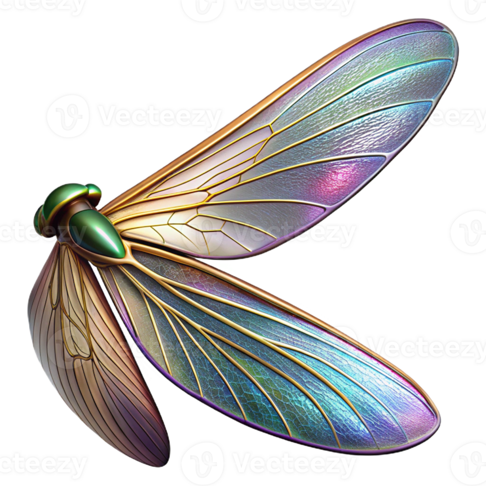 elegant creative A close-up of a dragonfly's wing, iridescent colors and intricate venation. Macro photography, backlighting 4K png