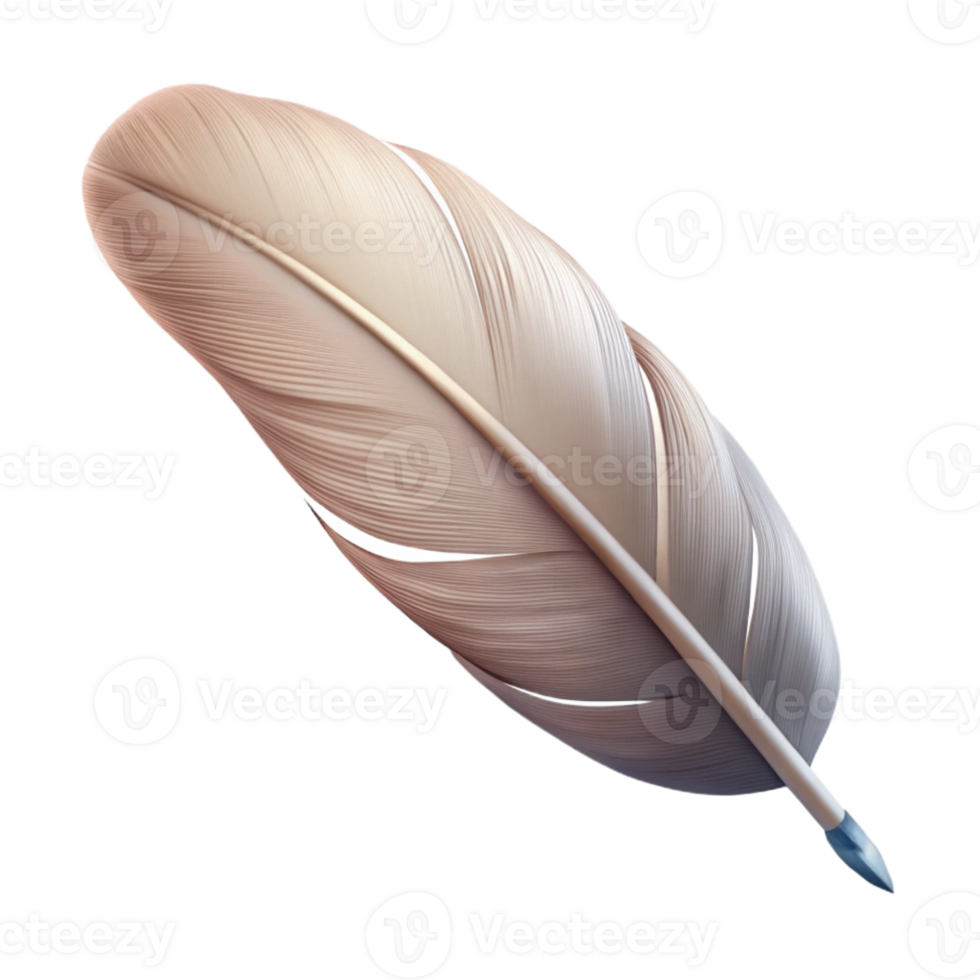 serene classic A single, perfect feather floating in the air, with soft, downy details. Soft, diffused lighting premium png