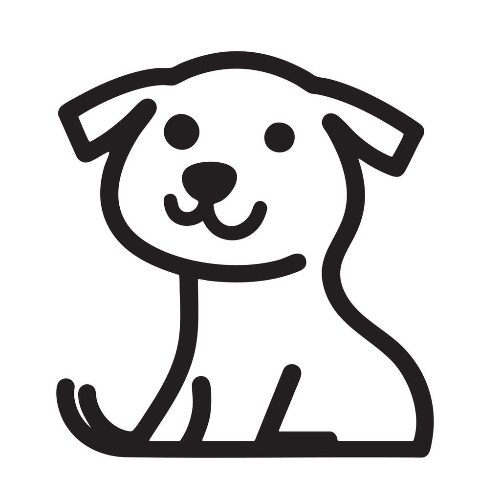simple and cute logo featuring stylized dog design that captures essence of companionship and joy. This logo is perfect for pet related businesses or services vector