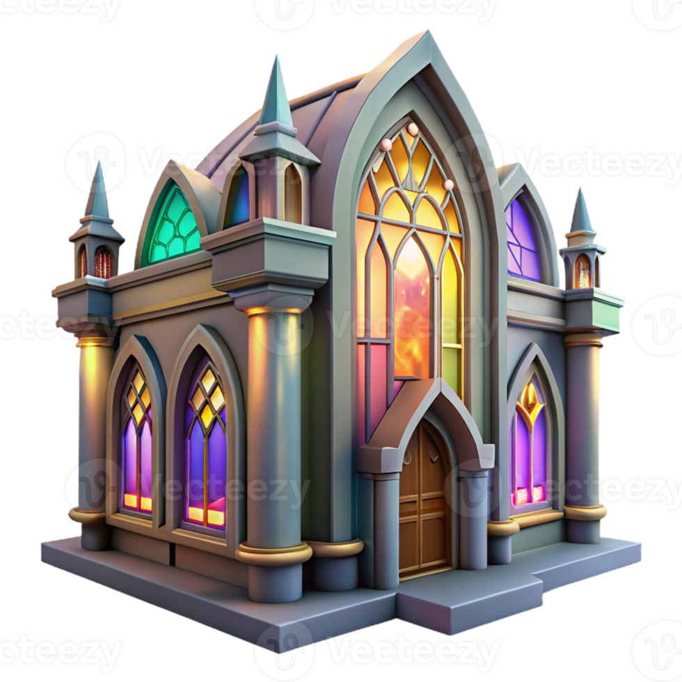 elegant artistic A towering Art Nouveau library, stained glass windows casting colorful light, intricate details, illustrative style high resolution png