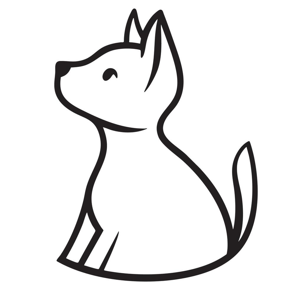 simple and cute logo featuring stylized silhouette of dog sitting gracefully. This design captures essence of companionship and loyalty, making it perfect for pet related brands vector
