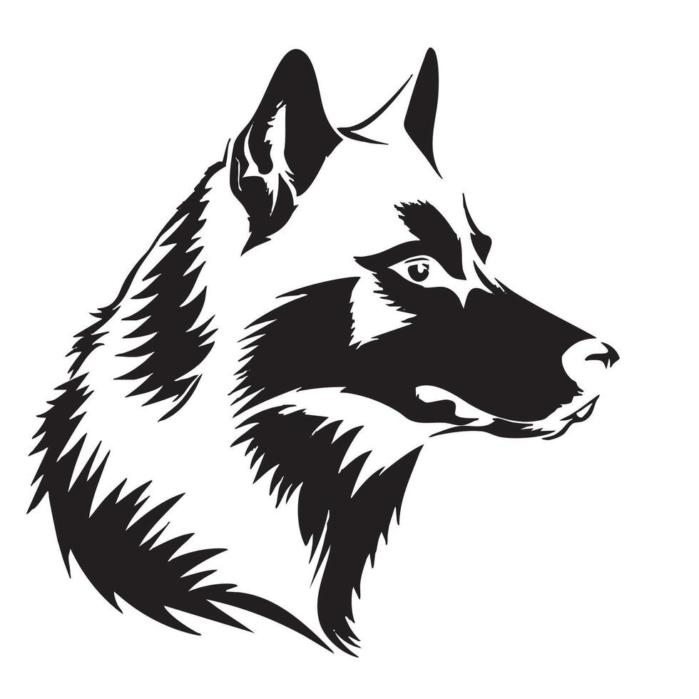 striking logo featuring wolf head, showcasing intricate details and fierce expression. design emphasizes wolf sharp features and majestic fur, making it captivating symbol vector