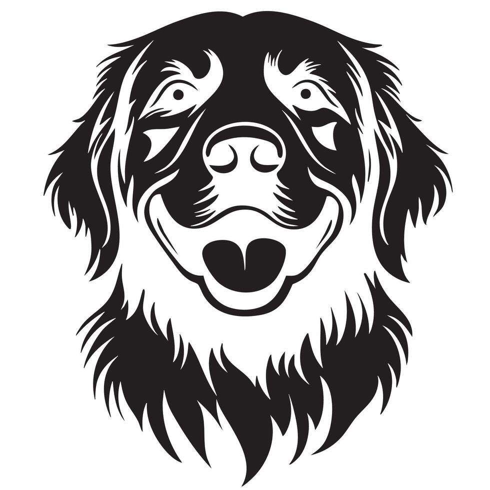 detailed illustration of dog face showcases its friendly expression and fluffy fur, making it ideal logo for pet related businesses or animal lovers vector