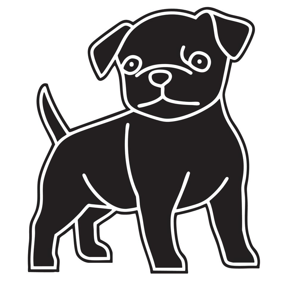 Cute and playful dog logo design featuring cartoon style puppy with friendly expression. This logo captures essence of joy and companionship, perfect for pet related businesses vector