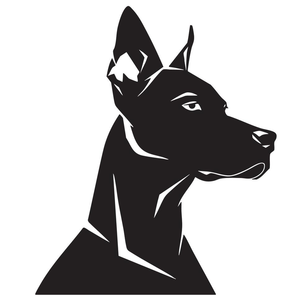 sleek and elegant logo featuring stylized silhouette of dog, showcasing its strong features and noble expression. This design captures essence of loyalty and strength vector