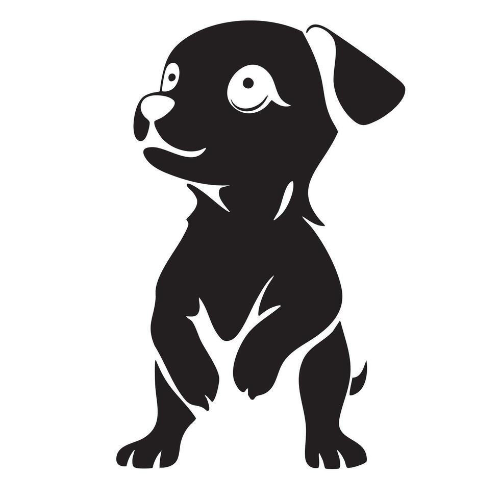 Cute puppy logo design featuring playful dog with big eyes and friendly expression. This logo captures essence of joy and companionship, perfect for pet related businesses vector