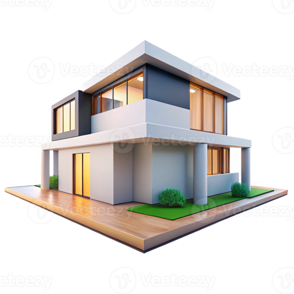 dramatic contemporary A minimalist modern house, clean lines and open spaces, bright, natural lighting, architectural photography exclusive png