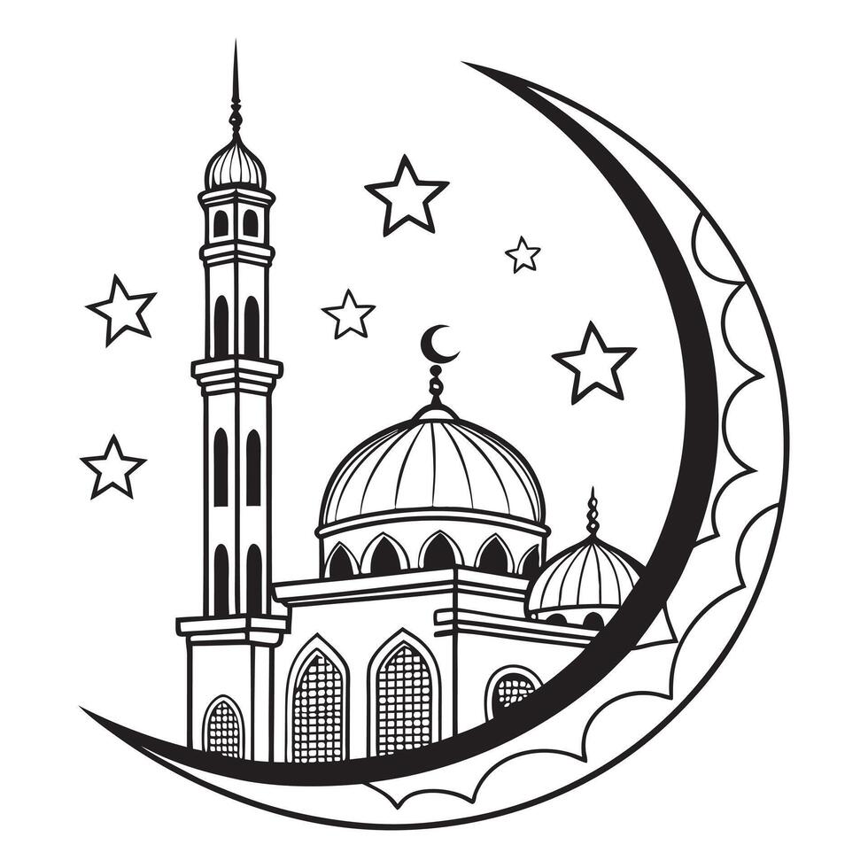 eid icon black and white. vector