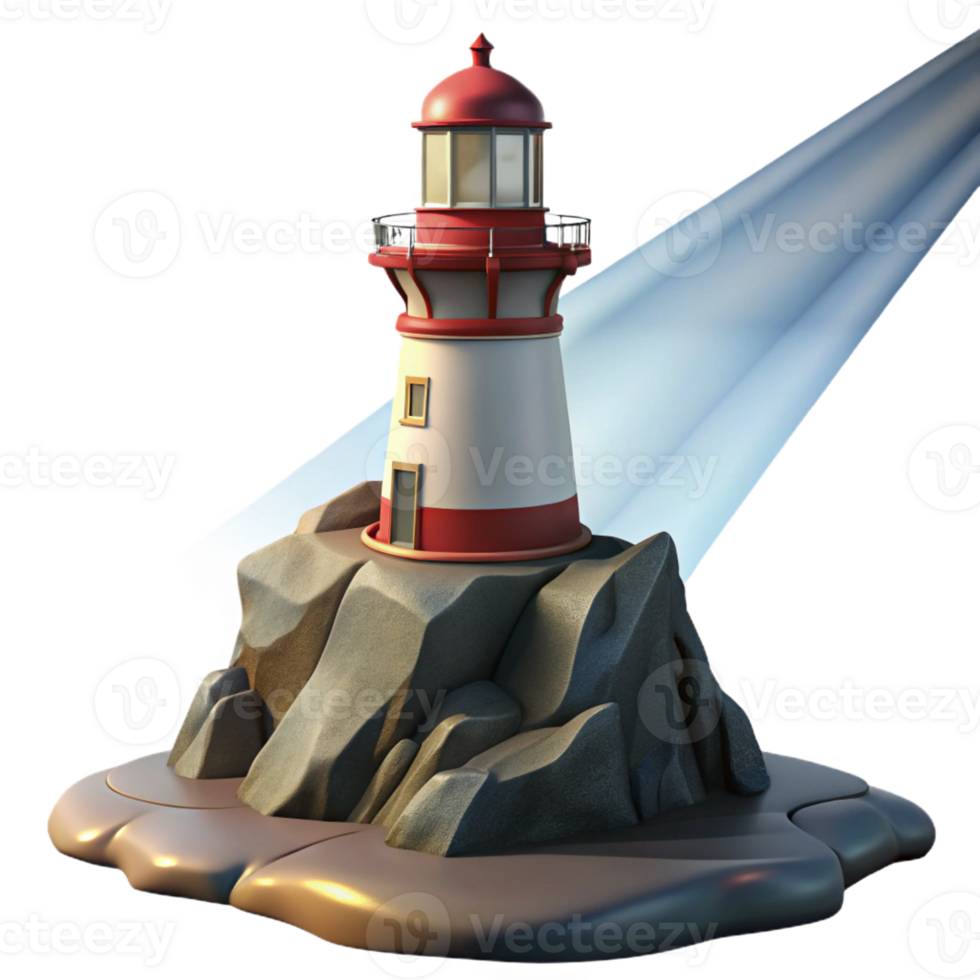 magnificent classic A towering lighthouse perched on a rocky cliff, beams of light sweeping across the ocean, dramatic lighting, realistic style premium png