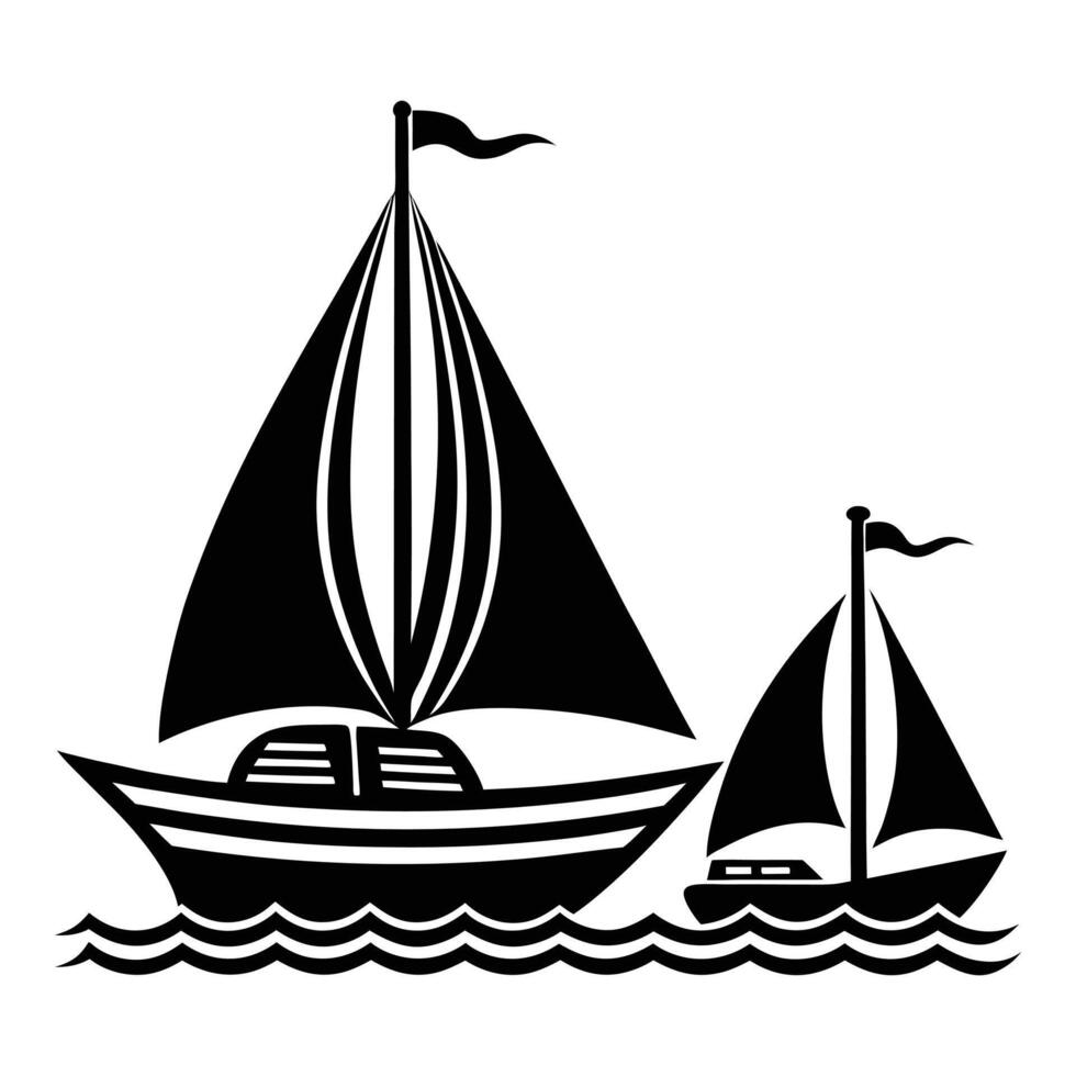 sailboat and sailboat illustration. vector