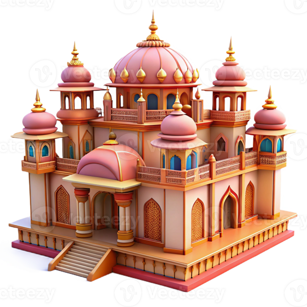 beautiful abstract An ornate Indian palace, intricate carvings and vibrant colors, detailed, realistic style exclusive png