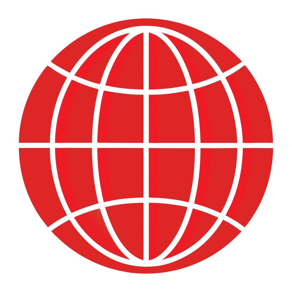 the globe logo is red and white vector