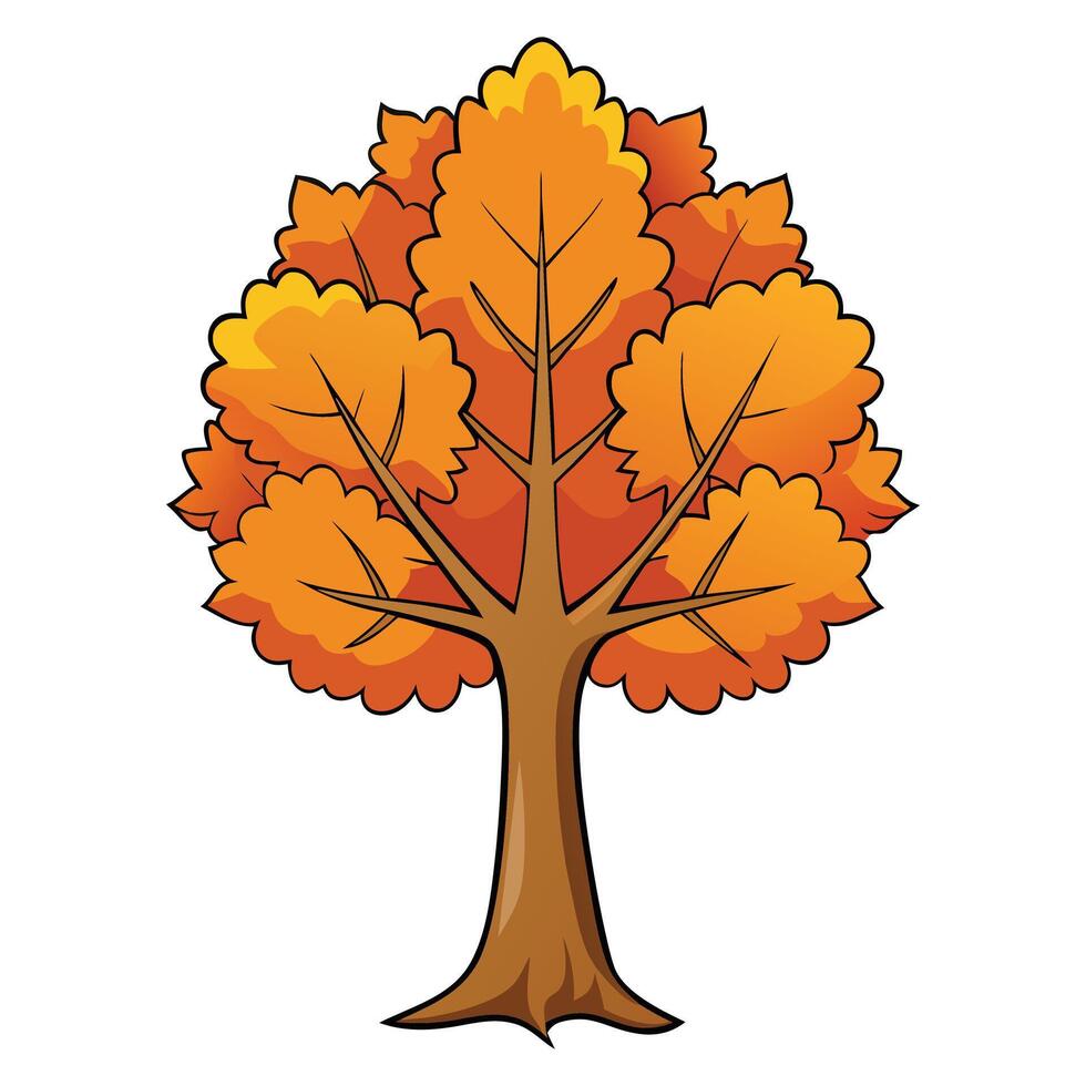 autumn tree sugar maple tree creative design style vector