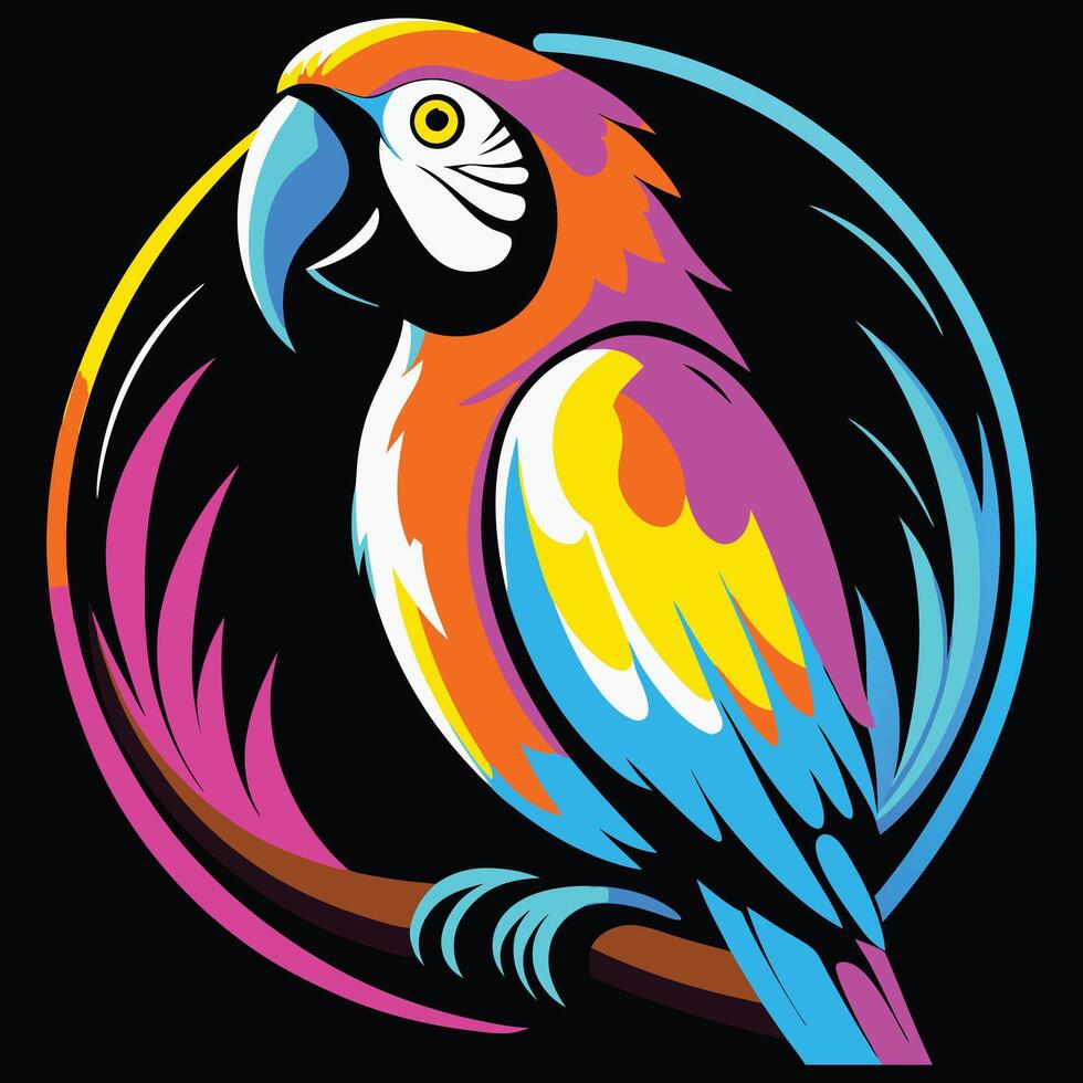 a colorful parrot logo. vector